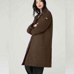 ALO Yoga Signature Overcoat Espresso Unisex Size M